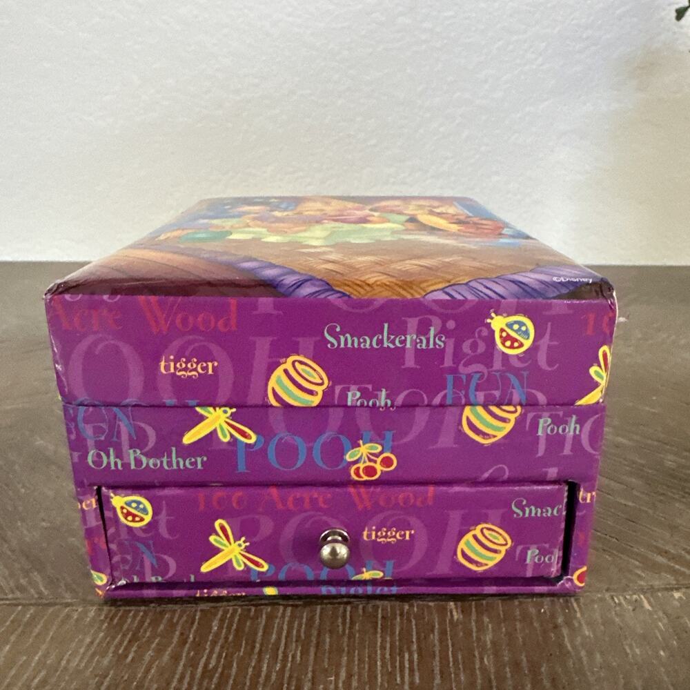 Winnie The Pooh & Friends Square Storage‎ Jewelry Gift Box Vintage Y2K Purple - Picture 2 of 13